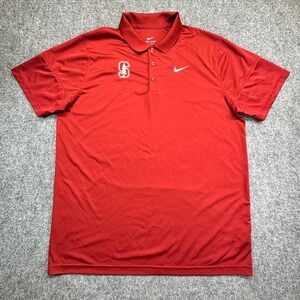 Nike Stanford Cardinal Polo Mens XXL Red Dri-FIT On-Field Short Sleeve